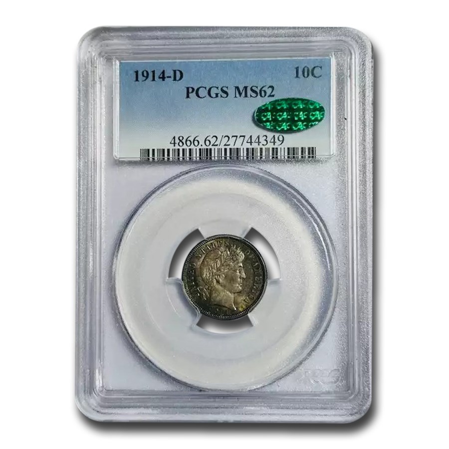 1914-D Barber Dime MS-62 PCGS CAC