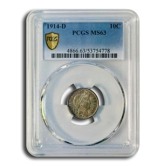 1914-D Barber Dime MS-63 PCGS