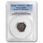 1914-D Barber Dime XF-40 PCGS (Struck 5% off Center)
