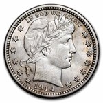 1914-D Barber Quarter AU