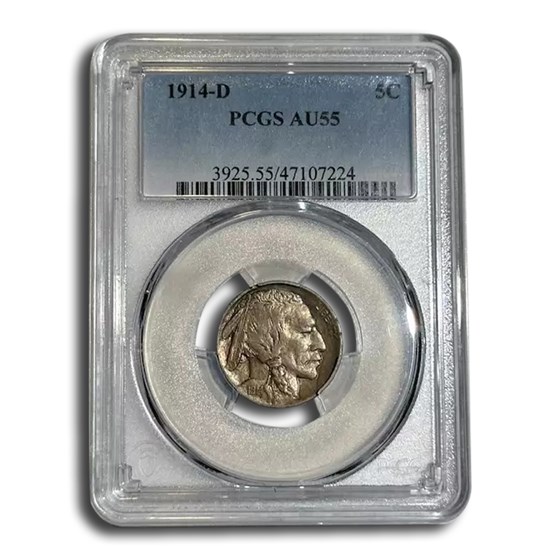 1914-D Buffalo Nickel AU-55 PCGS 1914-D Buffalo Nickel AU-55 PCGS