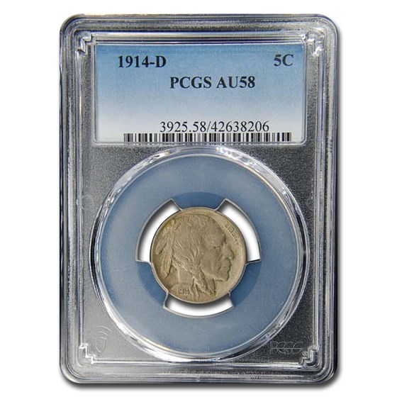 1914-D Buffalo Nickel AU-58 PCGS 1914-D Buffalo Nickel AU-58 PCGS