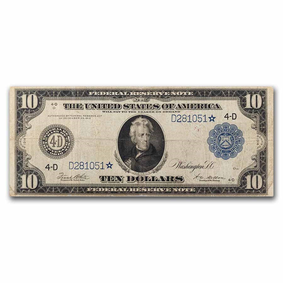 1914* (D-Cleveland) $10 FRN Fine (Fr#919A*) Star