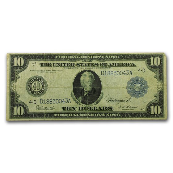 1914 (D-Cleveland) $10 FRN Fine (Fr#919A) 1914 (D-Cleveland) $10 FRN Fine (Fr#919A)