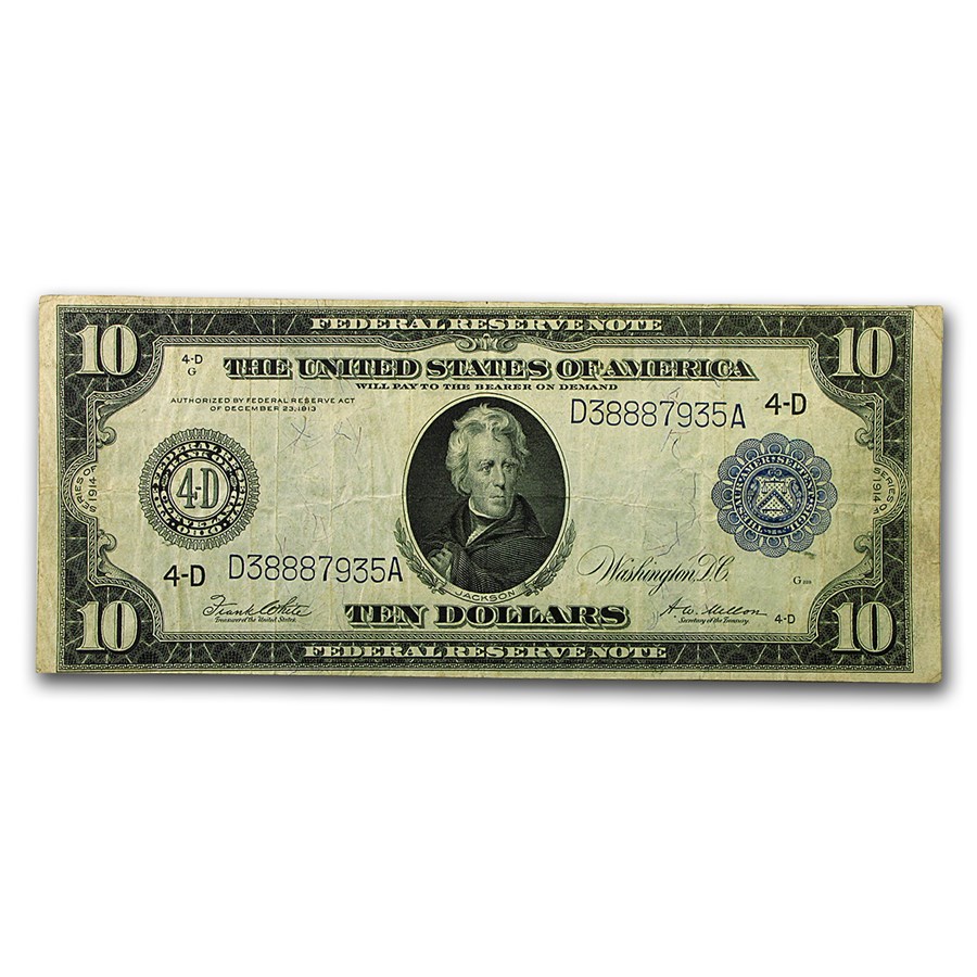 1914 (D-Cleveland) $10 FRN VF (Fr#919A)