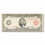 1914 (D-Cleveland) $5.00 FRN Fine (Fr#835b) Red Seal