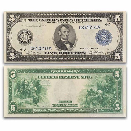 1914 (D-Cleveland) $5.00 FRN VF (Fr#856) 1914 (D-Cleveland) $5.00 FRN VF (Fr#856)