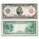 1914 (D-Cleveland) $5.00 FRN XF (Fr#835b) Red Seal