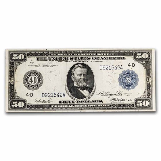 1914 (D-Cleveland) $50 FRN VF (Fr#1036) 1914 (D-Cleveland) $50 FRN VF (Fr#1036)