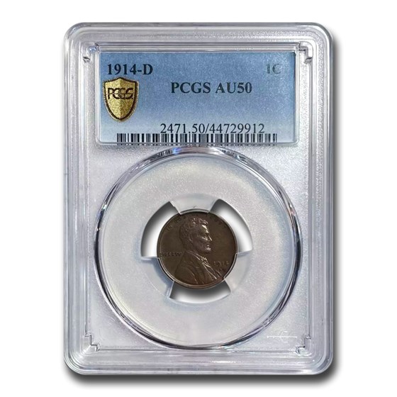 1914-D Lincoln Cent AU-50 PCGS 1914-D Lincoln Cent AU-50 PCGS
