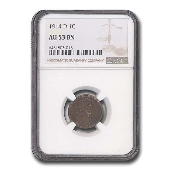 1914-D Lincoln Cent AU-53 NGC (Brown) 1914-D Lincoln Cent AU-53 NGC (Brown)