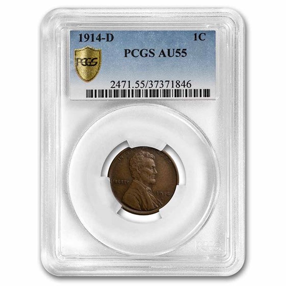 1914-D Lincoln Cent AU-55 PCGS 1914-D Lincoln Cent AU-55 PCGS