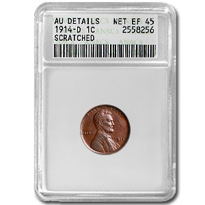 1914-D Lincoln Cent AU Details ANACS (Minor Obv Scratch) 1914-D Lincoln Cent AU Details ANACS (Minor Obv Scratch)