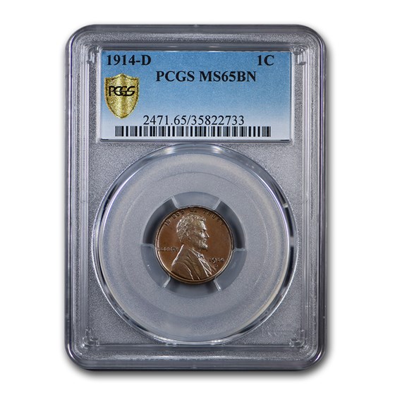 1914-D Lincoln Cent MS-65 PCGS (Brown)