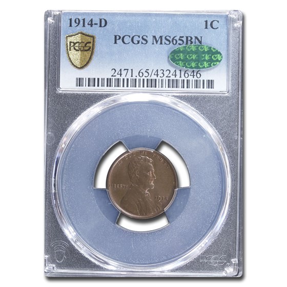 1914-D Lincoln Cent MS-65 PCGS CAC (Brown) 1914-D Lincoln Cent MS-65 PCGS CAC (Brown)