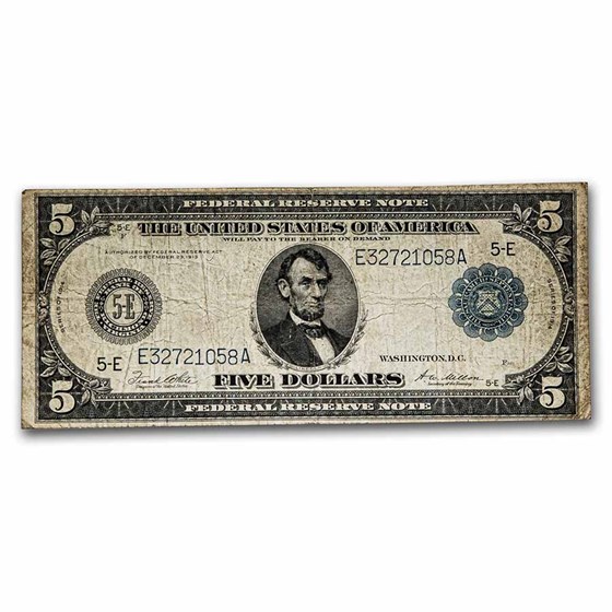 1914 (E-Richmond) $5.00 FRN Fine (Fr#863A) 1914 (E-Richmond) $5.00 FRN Fine (Fr#863A)