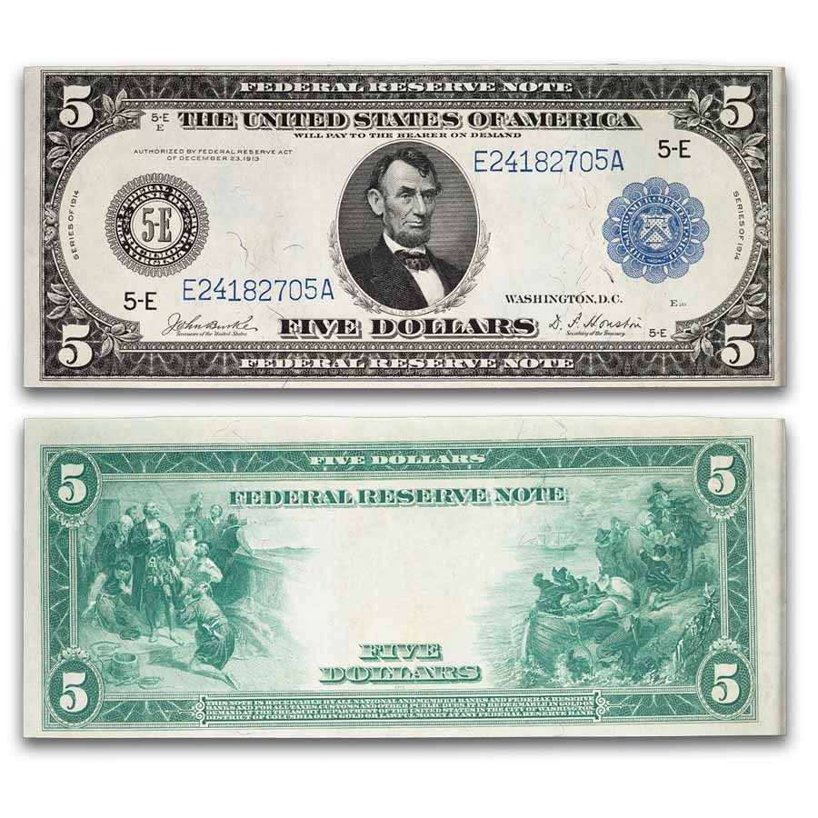 1914 (E-Richmond) $5.00 FRN VF (Fr#862)