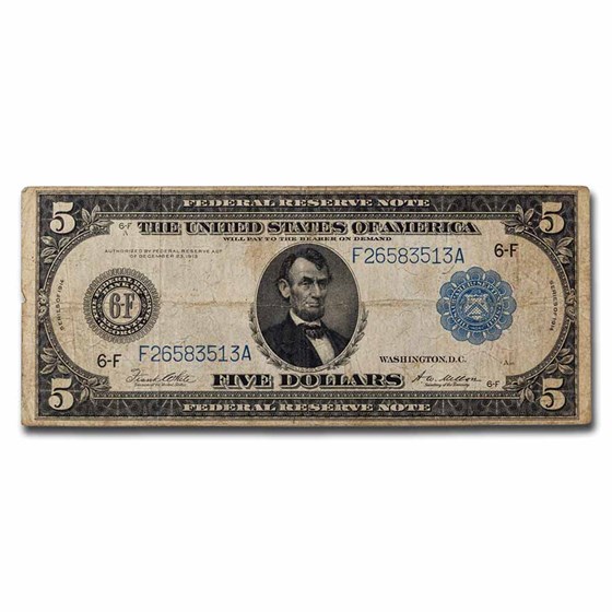 1914 (F-Atlanta) $5.00 FRN F (Fr#867A)