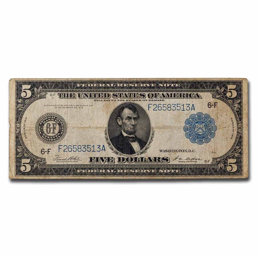 1914 (F-Atlanta) $5.00 FRN F (Fr#867A)