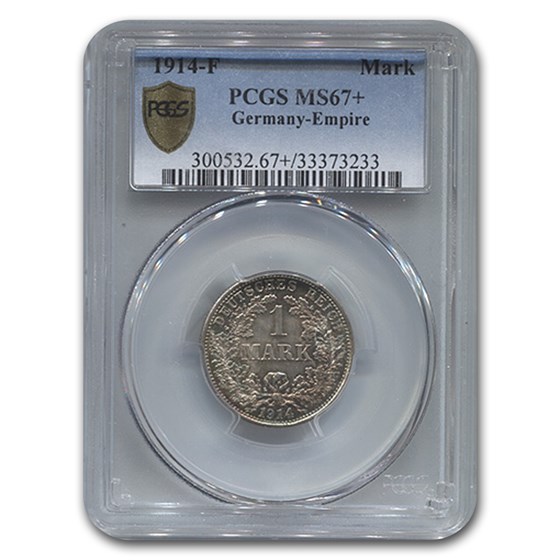 1914-F Germany Silver 1 Mark MS-67+ PCGS 1914-F Germany Silver 1 Mark MS-67+ PCGS