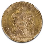 1914 France Gold 20 Francs MS-67 NGC