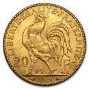 1914 France Gold 20 Francs Rooster BU