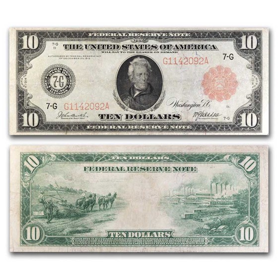 1914 (G-Chicago) $10 FRN VF (Fr#898A) Red Seal 1914 (G-Chicago) $10 FRN VF (Fr#898A) Red Seal