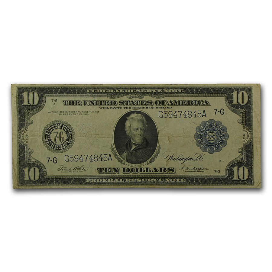1914 (G-Chicago) $10 FRN VF (Fr#931A)