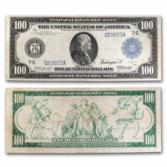 1914 (G-Chicago) $100 FRN Fine (Fr#1110) 1914 (G-Chicago) $100 FRN Fine (Fr#1110)