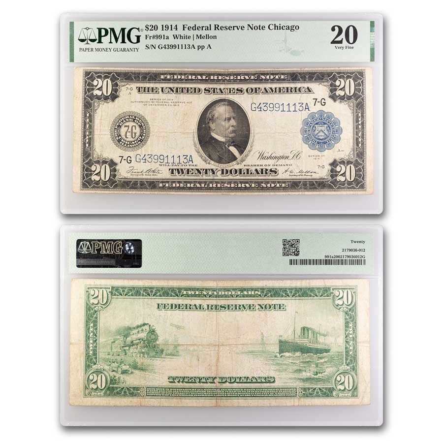 1914 (G-Chicago) $20 FRN VF-20 PMG (Fr#990)