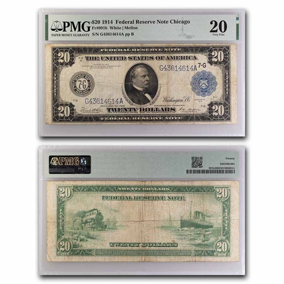 1914 (G-Chicago) $20 FRN VF-20 PMG (Fr#991b) 1914 (G-Chicago) $20 FRN VF-20 PMG (Fr#991b)