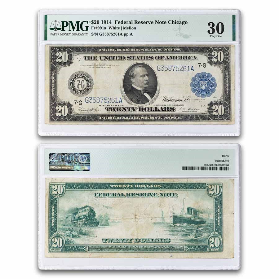 1914 (G-Chicago) $20 FRN VF-30 PMG (Fr#991a)