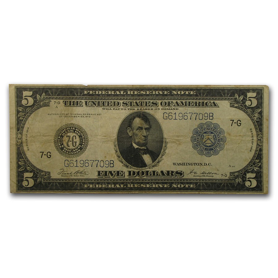 1914 (G-Chicago) $5.00 FRN Fine/VF (Fr#871A)