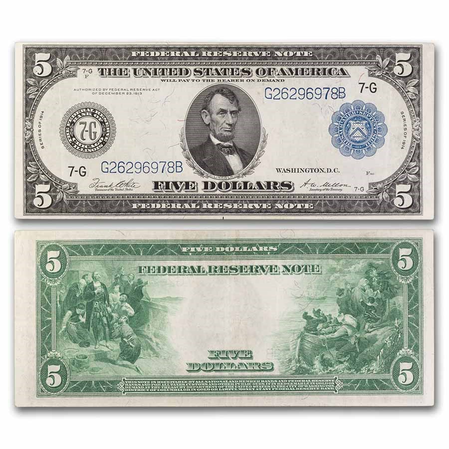1914 (G-Chicago) $5.00 FRN VF (Fr#871A)