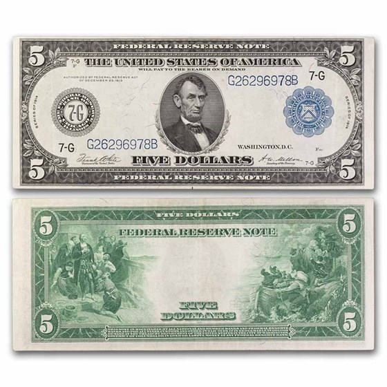 1914 (G-Chicago) $5.00 FRN VF (Fr#871A) 1914 (G-Chicago) $5.00 FRN VF (Fr#871A)