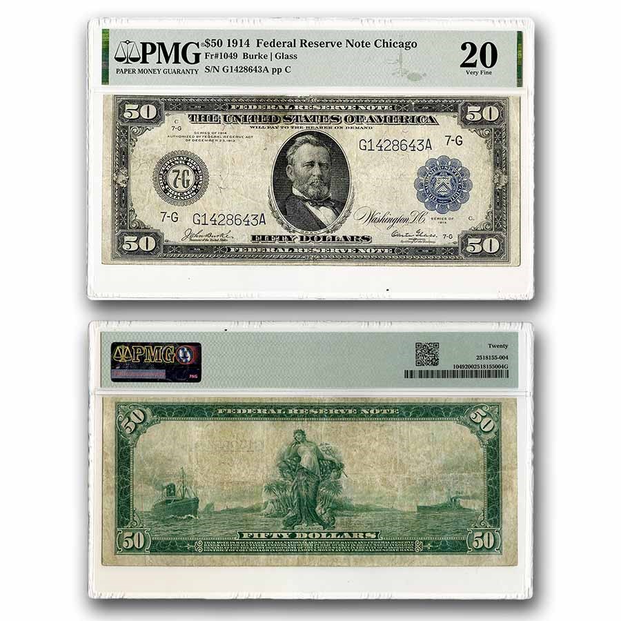 1914 (G-Chicago) $50 FRN VF-20 PMG (Fr#1049)
