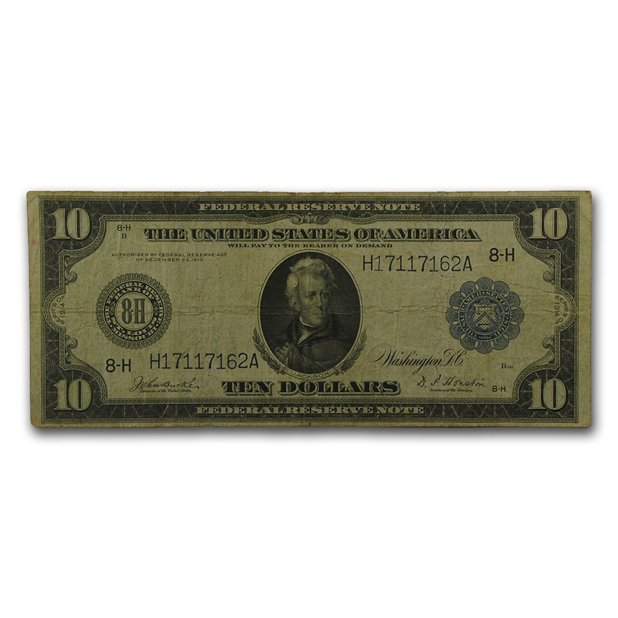 1914 (H-St. Louis) $10 FRN Fine (Fr#934)