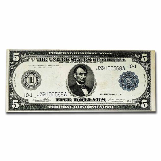 1914 (J-Kansas City) $5.00 FRN AU (Fr#833A) 1914 (J-Kansas City) $5.00 FRN AU (Fr#833A)