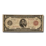 1914 (J-Kansas City) $5.00 FRN VG (Fr#841A) Red Seal