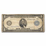 1914 (J-Kansas City) $5.00 FRN VG (Fr#883A)