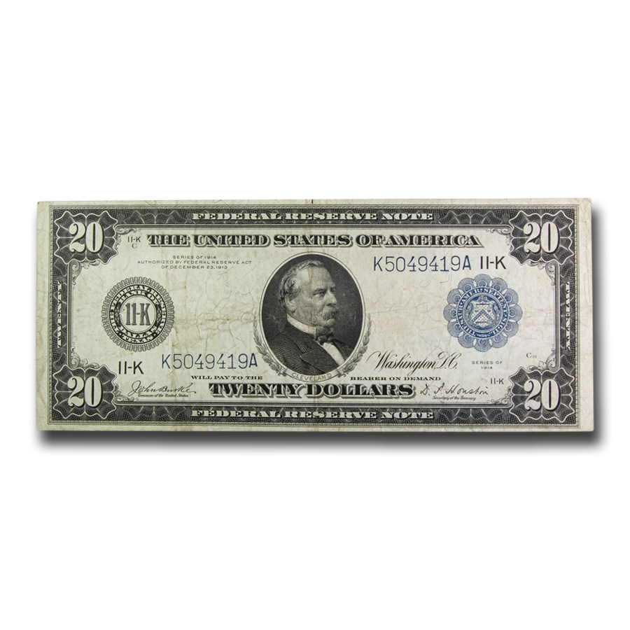 1914 (K-Dallas) $20 FRN VF (Fr#1006)