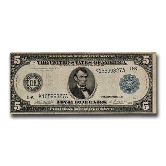 1914 (K-Dallas) $5.00 FRN VF (Fr#886) 1914 (K-Dallas) $5.00 FRN VF (Fr#886)