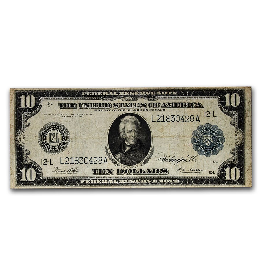 1914 (L-San Francisco) $10 FRN VF (Fr#951a)