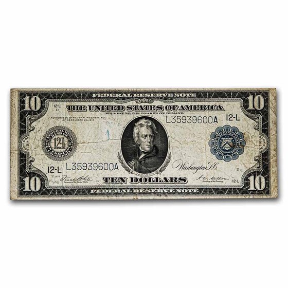 1914 (L-San Francisco) $10 FRN VG (Fr#951A) 1914 (L-San Francisco) $10 FRN VG (Fr#951A)