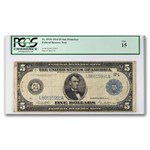 1914 (L-San Francisco) $5.00 FRN Fine 15 PCGS (Fr#891B)