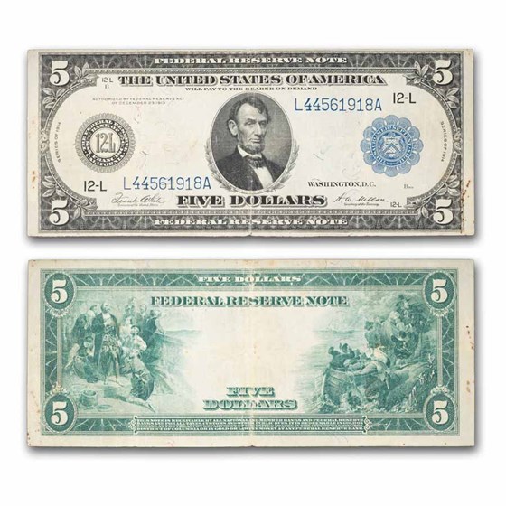 1914 (L-San Francisco) $5.00 FRN Fine (Fr#891A) Details