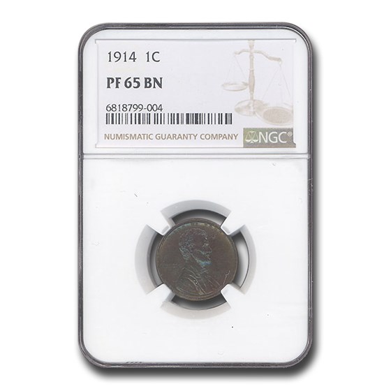 1914 Lincoln Cent PF-65 NGC (Brown) 1914 Lincoln Cent PF-65 NGC (Brown)