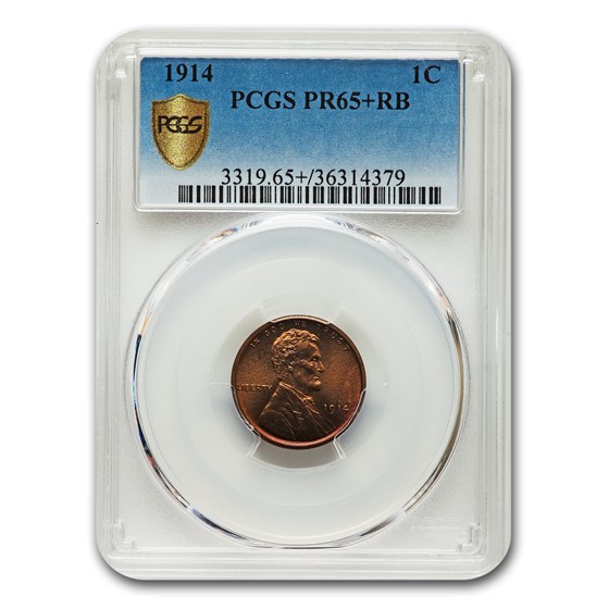 1914 Lincoln Cent PR-65+ PCGS (Red/Brown) 1914 Lincoln Cent PR-65+ PCGS (Red/Brown)