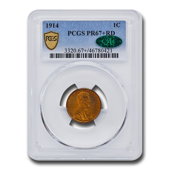 1914 Lincoln Cent PR-67+ PCGS CAC (Red) 1914 Lincoln Cent PR-67+ PCGS CAC (Red)