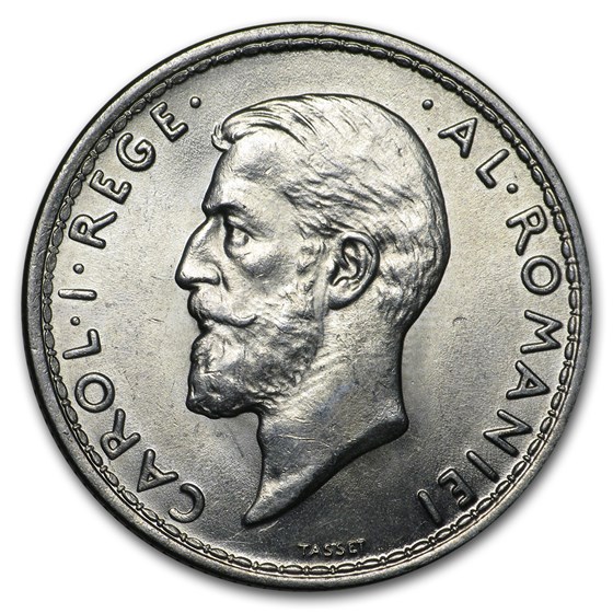 1914 Romania Silver 2 Lei Unc Details 1914 Romania Silver 2 Lei Unc Details